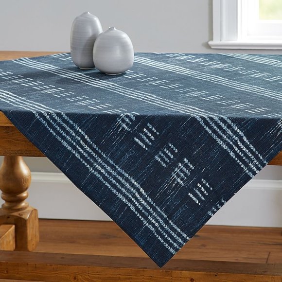 Pottery Barn Other - Pottery Barn Indigo Shibori Dot Square Table Throw 100% Cotton 50x50in/127x127cm